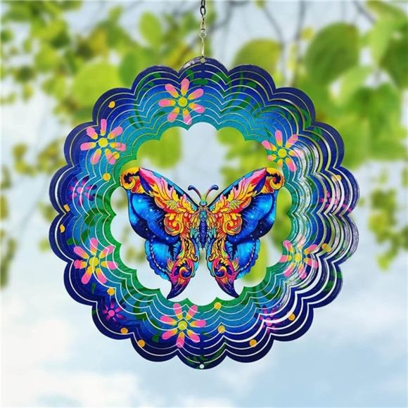 Butterfly Metal Wind Spinners - Butterfly Gifts for Women Mom Grandma Wife - Picture 1 of 6